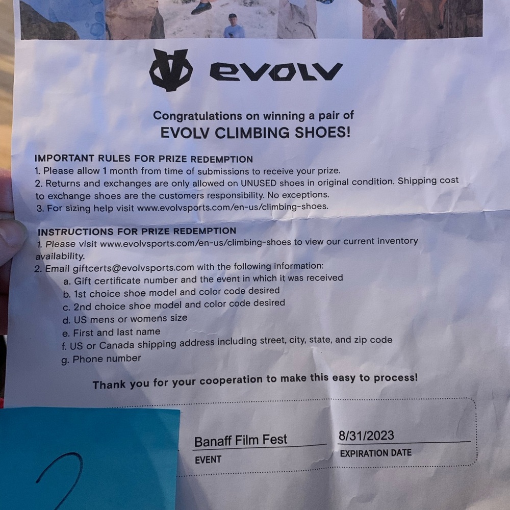 Evolv Climbing Shoes Free Voucher